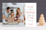 "Eat Drink & Be" - Retired Holiday Cards in Crimson by Design Lotus - Front