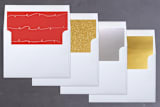 "Eat Drink & Be" - Retired Holiday Cards in Crimson by Design Lotus - Slip-In Envelope Liners