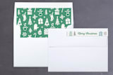 "Nice List Approved" - Retired Holiday Cards in Winter Green by Hooray Creative - Liner and Label