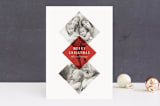 "Modern Argyle" - Retired Holiday Cards in Cranberry by The Carillos - Front