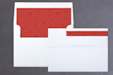 "Modern Argyle" - Retired Holiday Cards in Cranberry by The Carillos - Liner and Label