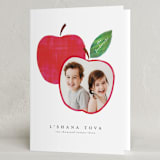 "Shana Tova Apple" - Rosh Hashanah Cards in Honeycrisp by Jackie Crawford - Folded Card