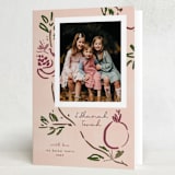 "Painted Pomegranate" - Rosh Hashanah Cards in Petal by Emily Sabol Goss - Folded Card