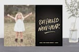 "oh hello new year" - Retired Holiday Cards in Latte by Robert True of Waui Design - Front