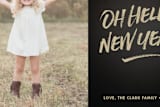 "oh hello new year" - Retired Holiday Cards in Latte by Robert True of Waui Design - Close-Up