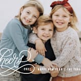 "Cheers Scripted" - Retired Holiday Cards in Snow by Kristen Smith - Close-Up