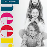 "sideways cheers" - Retired Holiday Cards in Rainbow by Erin Deegan - Close-Up