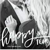 "Handwritten happy" - Retired Holiday Cards in Mist by Up Up Creative - Close-Up