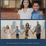 "Happy New Year trio" - Retired Holiday Cards in Navy by Olivia Goree - Close-Up