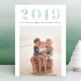 "Painted Year" - Retired Holiday Cards in Seaglass by Annie Shapiro - Front