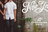 "Classic New Year Script" - Retired Holiday Cards in Opal by Playground Prints - Close-Up