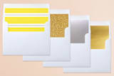 "Outlines" - Retired Holiday Cards in Lemondrop by TM Stationery - Envelope Liners