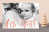 "Boldly Scripted" - Retired Holiday Cards in Peach by GeekInk Design - Front