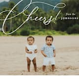 "Celebration Script" - Retired Holiday Cards in Snowfall by Meggy Masters - Close-Up