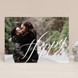 "Happy vibes" - Retired Holiday Cards in Snow by Yuliya Evseeva - Front