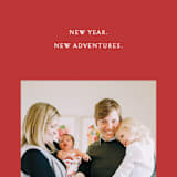 "New Adventures." - Retired Holiday Cards in Cherry by Liz Conley - Close-Up