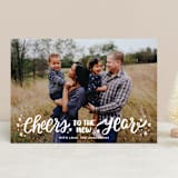 "A New Year Cheers" - Retired Holiday Cards in Cream by Little Print Design - Front