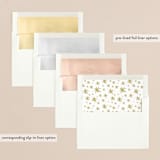 "A New Year Cheers" - Retired Holiday Cards in Cream by Little Print Design - Envelope Liners