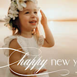 "most happy year" - Retired Holiday Cards in Snowflake by Leah Ragain - Close-Up