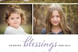 "Sending Blessings" - Retired Holiday Cards in Lavender Snow by Laura Hamm - Close-Up