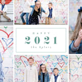 "Centered Year" - Retired Holiday Cards in Mint by Brianne Larsen - Close-Up