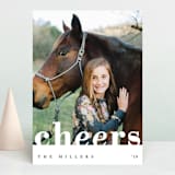 "Clean & Bold Cheers" - Retired Holiday Cards in Cloud by Playground Prints - Front