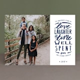 "Time Well Spent" - Retired Holiday Cards in Navy by Shiny Penny Studio - Front