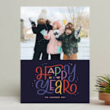 "retro letters" - Retired Holiday Cards in Midnight by Kristen Smith - Front