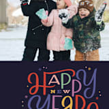 "retro letters" - Retired Holiday Cards in Midnight by Kristen Smith - Close-Up