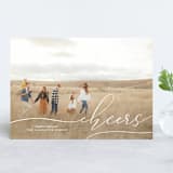 "scripted cheers" - Retired Holiday Cards in Cloud by Erin Deegan - Front