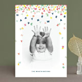 "Happy Confetti Letters" - Retired Holiday Cards in Milk by fatfatin - Front