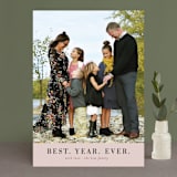 "best. year. ever. minimal" - Retired Holiday Cards in Rose by Wildfield Paper Co - Front