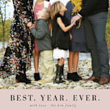 "best. year. ever. minimal" - Retired Holiday Cards in Rose by Wildfield Paper Co - Close-Up