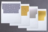"New Year Square Sparkles" - Retired Holiday Cards in Plum by Alethea and Ruth - Envelope Liners