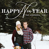 "The Cursive New" - Retired Holiday Cards in Cotton by MC Designs - Close-Up