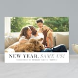 "New Year Same Us" - Retired Holiday Cards in Mist by Hooray Creative - Front
