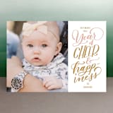 "Cheer and Happiness" - Retired Holiday Cards in Blush by Leah Bisch - Front