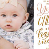 "Cheer and Happiness" - Retired Holiday Cards in Blush by Leah Bisch - Close-Up
