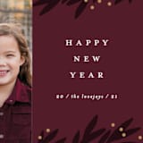 "Shadow branches" - Retired Holiday Cards in Burgundy by Stacey Meacham - Close-Up