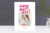 "Happy & Bright" - Retired Holiday Cards in Peony by Little Print Design - Front