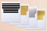 "Happiest Wishes to You" - Retired Holiday Cards in Gold Leaf by Ellis - Envelope Liners