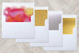 "Bright And Happy Year" - Retired Holiday Cards in Raspberry by Kerry Doyle - Envelope Liners