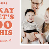 "Retro Print" - Retired Holiday Cards in Peach by Jody Wody - Close-Up