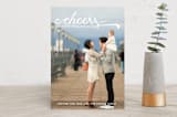 "Cheers To New Beginnings" - Retired Holiday Cards in Navy by Mai Jimenez - Front
