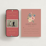 "Ruban en Fleur" - RSVP Postcards in Rose by Itsy Belle Studio - FREE Wedding Website