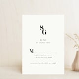 "Modern Initials" - RSVP Postcards in Buttercream by Lori Wemple - Front