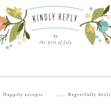 "Floral Ampersand" - RSVP Postcards in Sea Breeze by Jennifer Wick - Detail