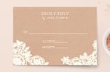 "Lace and Kraft" - RSVP Postcards in Kraft by Katharine Watson - Front