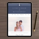 "Down by the Sea" - RSVP Postcards in Marine by Sandra Picco Design - FREE Wedding Website