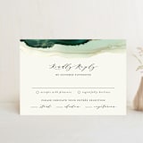 "Flow" - RSVP Postcards in Emerald by Three Kisses Studio - Front